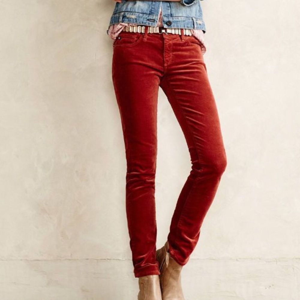 AG Stevie Ankle cordoroy slim straight jeans